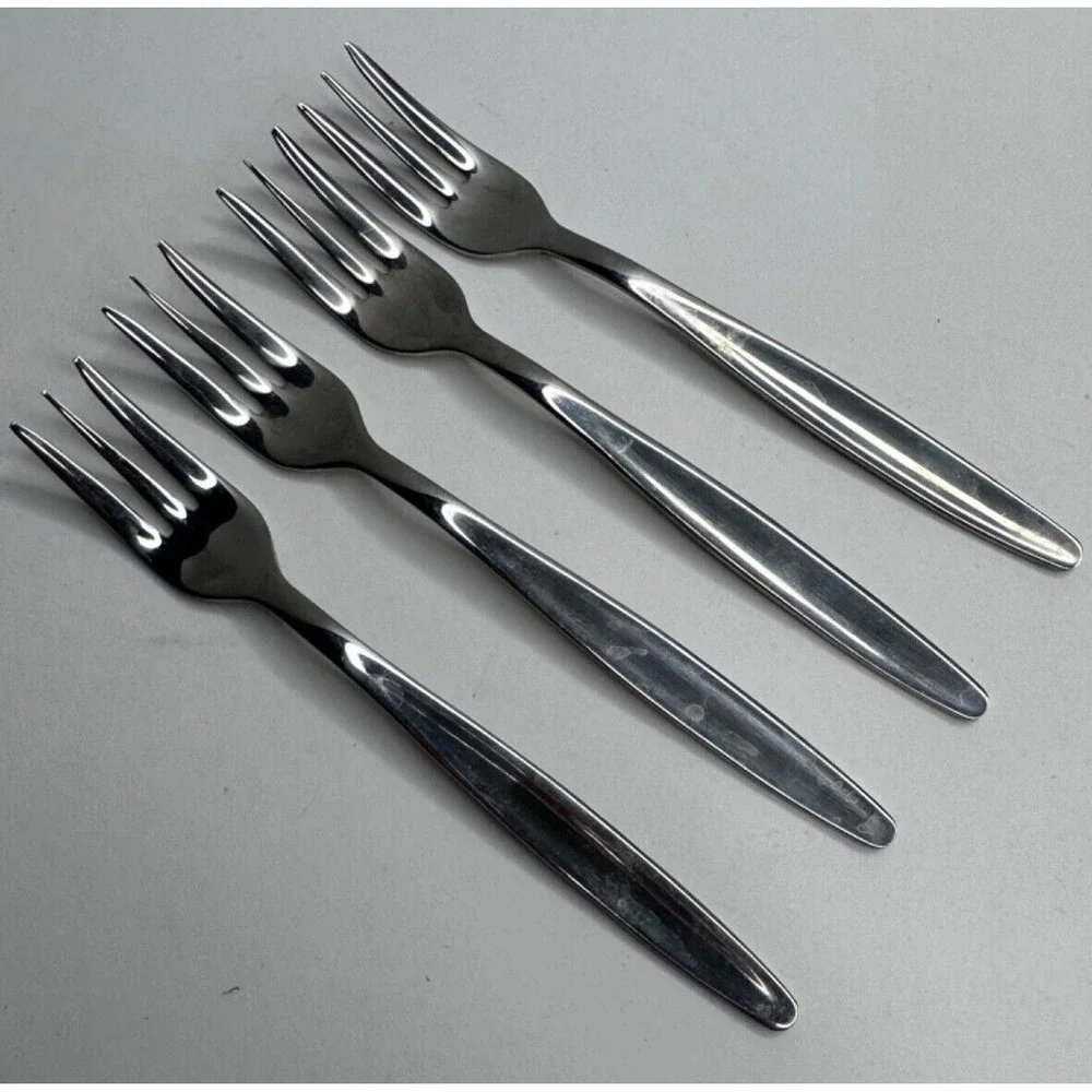 Norpro Stainless Flatware 4 Cocktail Forks 18/8 Vintage Replacement
